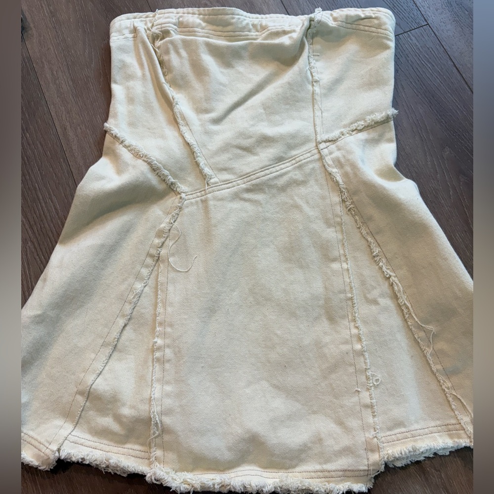 Urban Outfitters Cream Smocked Dress
